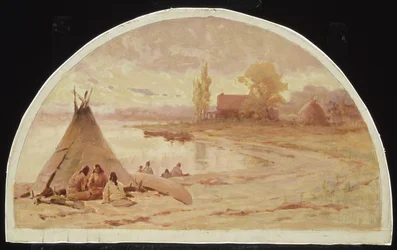 The Kinzie House, near Fort Dearborn, Chicago, Illinois